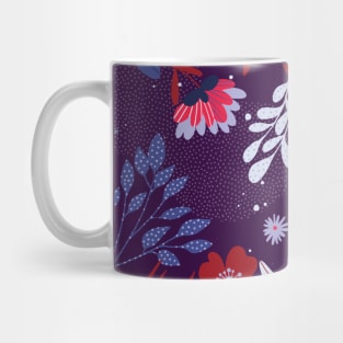 Abstract Purple Botanical Floral Wildflowers Mug